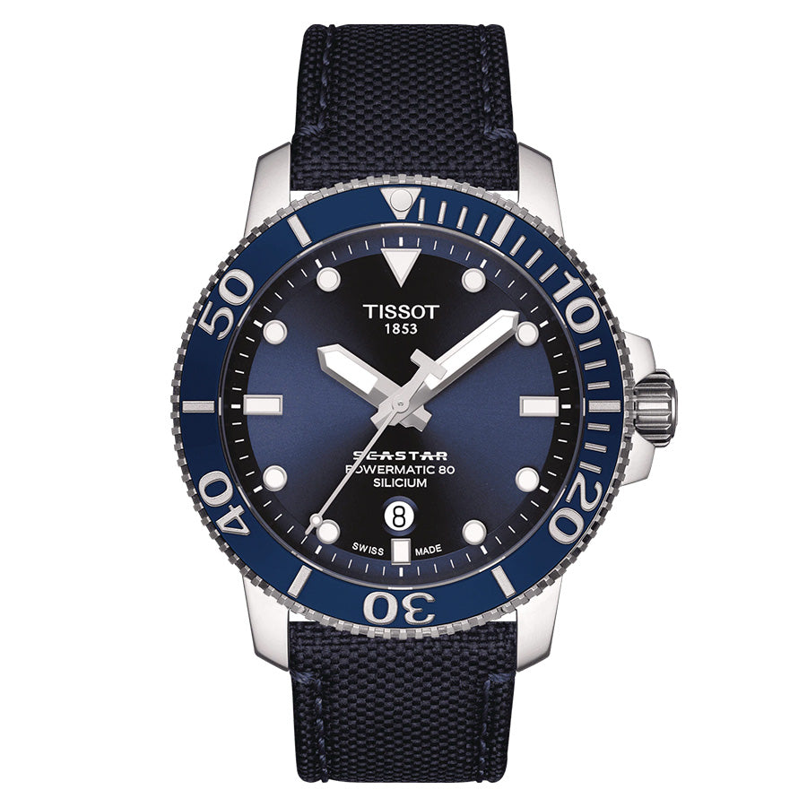Tissot Seastar 1000 Powermatic 80 Silicium 43mm Blue Dial Men's Watch