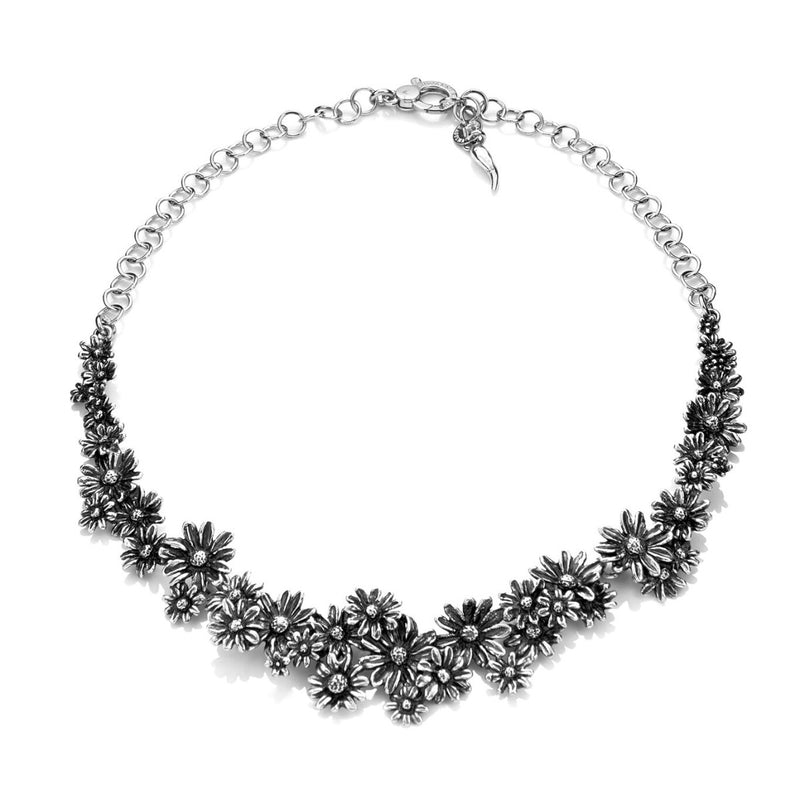 Giovanni Raspini Sterling Silver Daisies Necklace