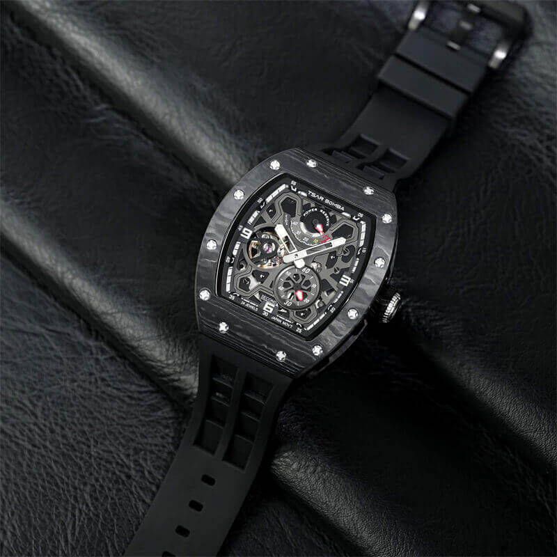 Tsar Bomba Elemental Series-Automatic Black Strap Men&