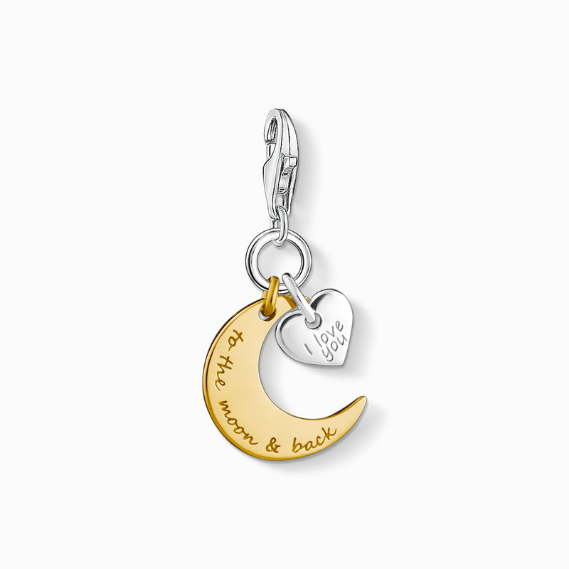 Thomas Sabo Sterling Silver Moon Heart Charm Club Bracelet