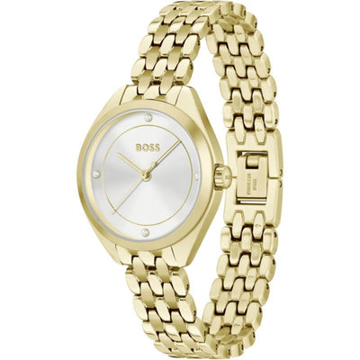 BOSS 24mm Silver Dial Gold Stainless Steel Quartz Ladies Watch