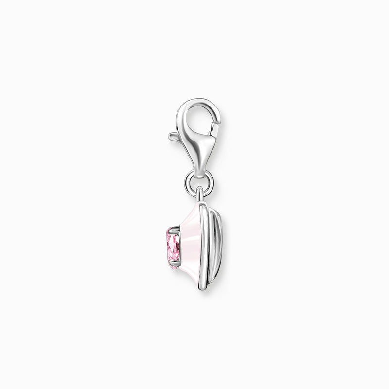 Thomas Sabo Silver Heart Charm With Pink Stone