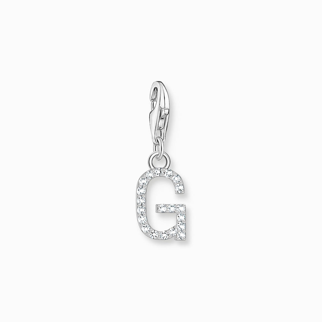 Thomas Sabo Letter Charm Silver With White Stones