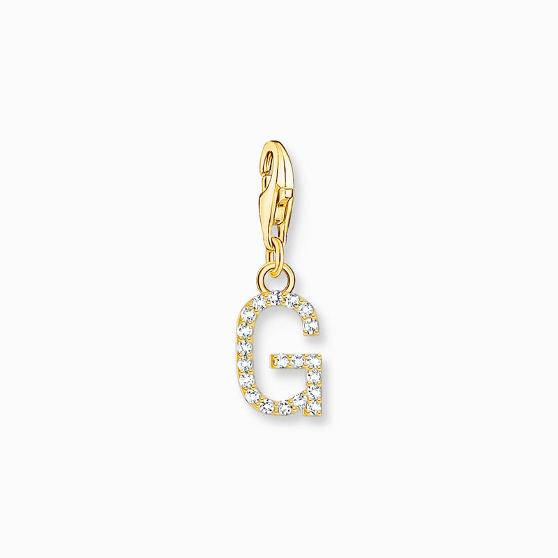 Thomas Sabo Letter Charm Gold Plated With White Stones