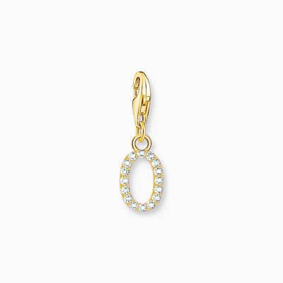 Thomas Sabo Letter Charm Gold Plated With White Stones