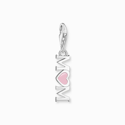 Thomas Sabo Silver 'MOM' Charm With Pink Heart