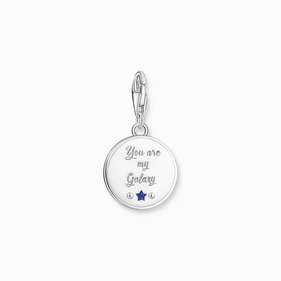 Thomas Sabo Charm Pendant Galaxy With Cold Enamel In Various Colors Silver Blackened