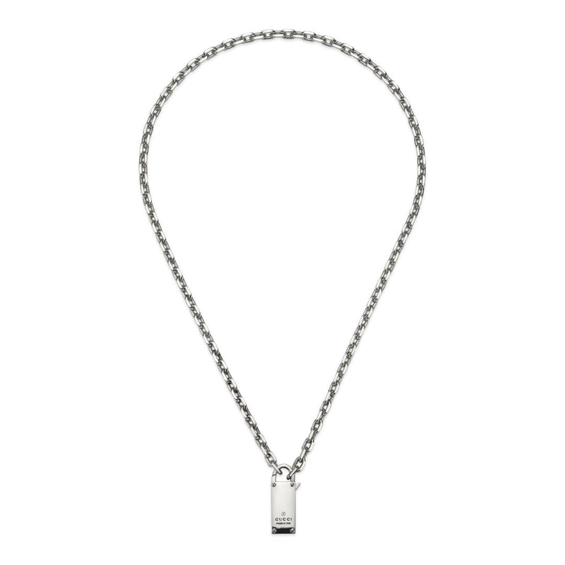 Gucci Trademark Sterling Silver Padlock Necklace