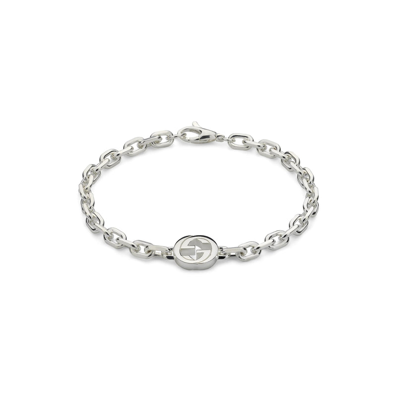 Gucci Interlocking Sterling Silver Chain Bracelet