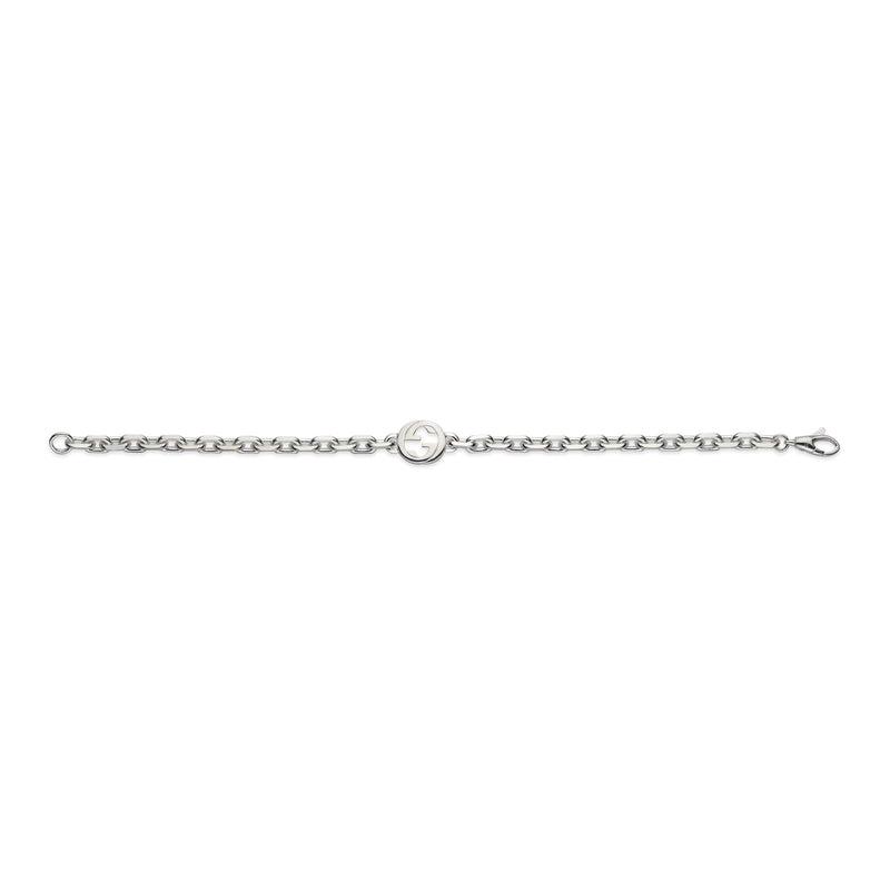 Gucci Interlocking Sterling Silver Chain Bracelet