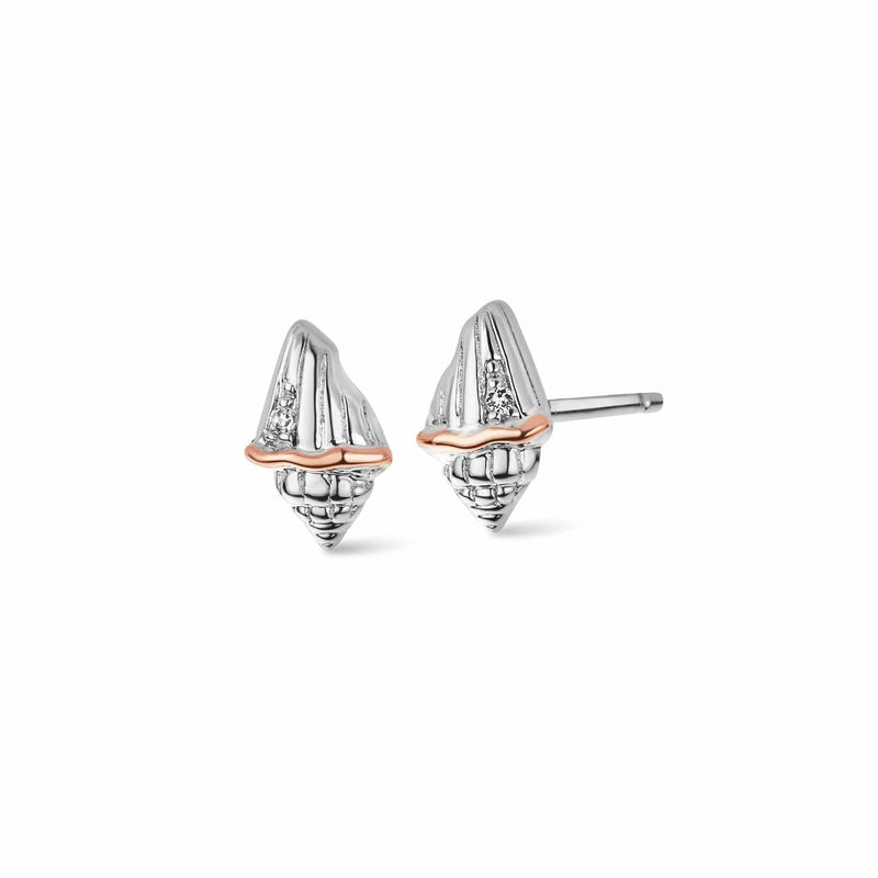 Clogau Sterling Silver Sounds Of The Sea Stud Earrings