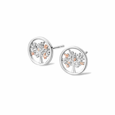 Clogau Sterling Silver Tree Of Life Circle Stud Earrings