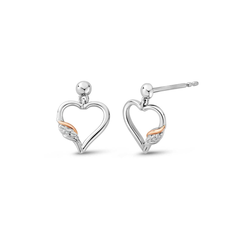 Clogau Sterling Silver Past Present Future® Heart Earrings