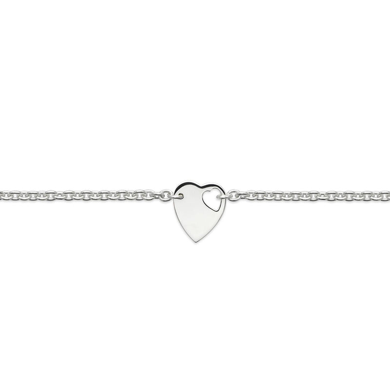 Gucci Sterling Silver Trademark Heart Bracelet