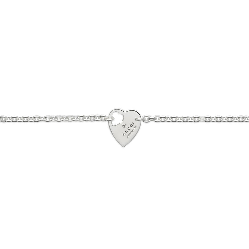 Gucci Sterling Silver Trademark Heart Bracelet