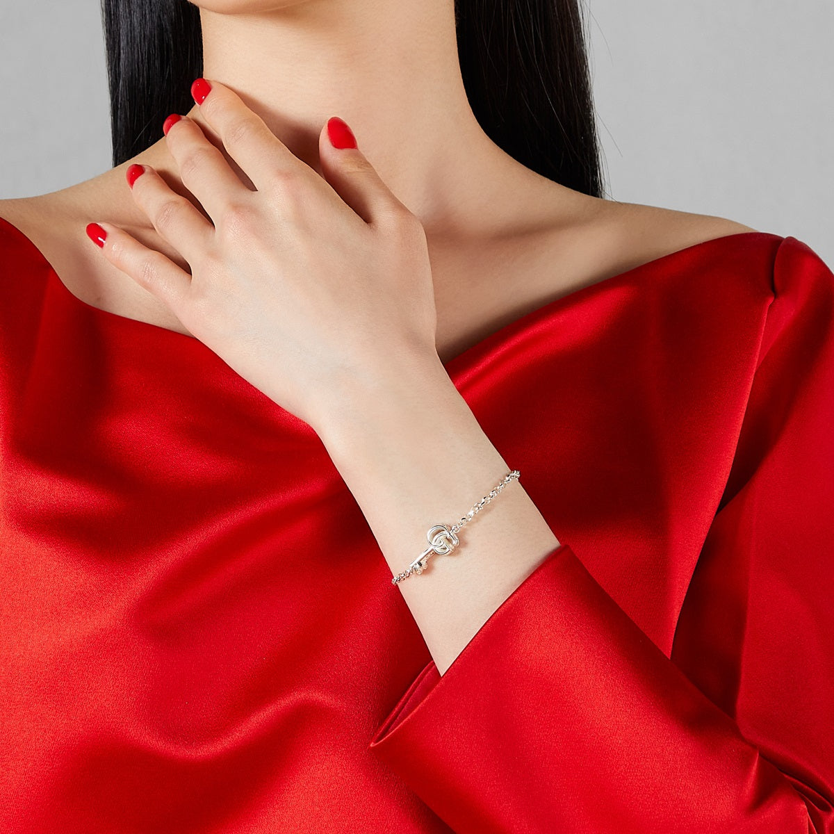 Gucci GG Marmont Sterling Silver Key Bracelet