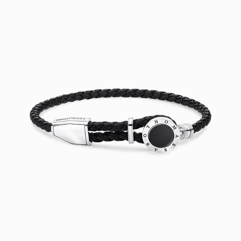 Thomas Sabo Bracelet Leather Strap Disc Black