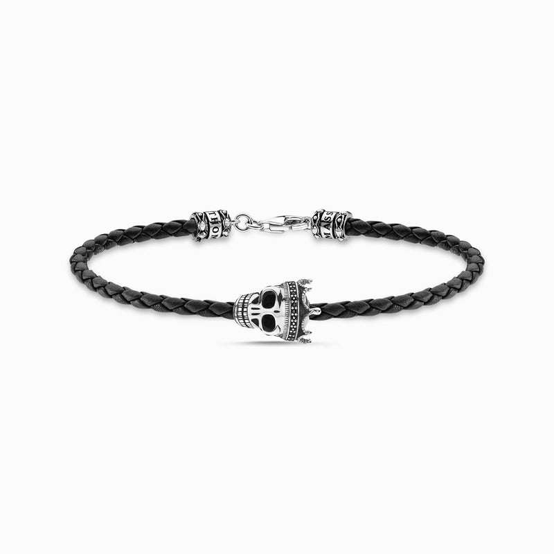 Thomas Sabo Leather Bracelet Black Skull