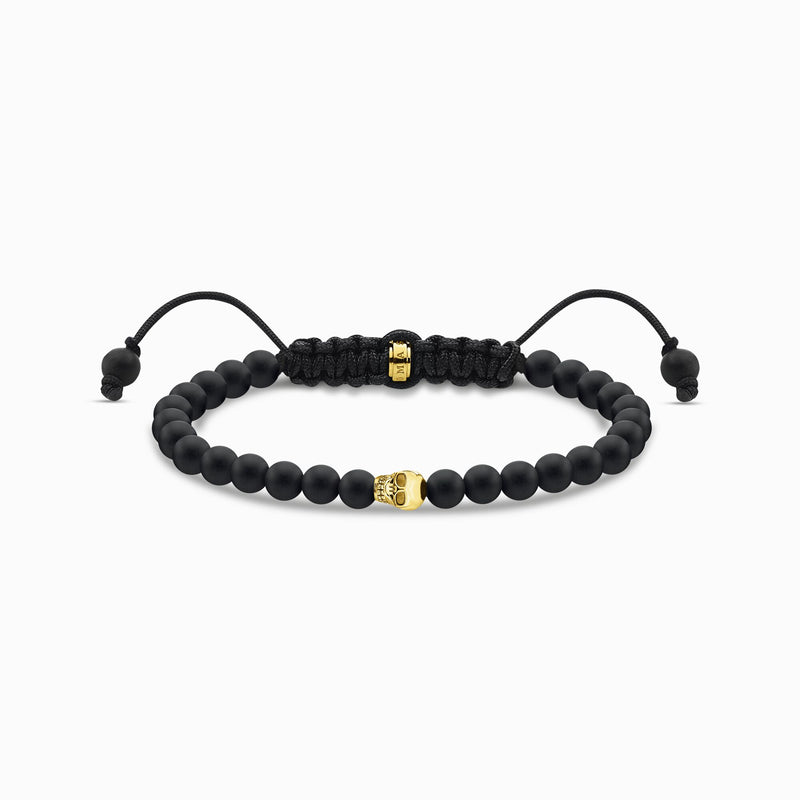 Thomas Sabo Bracelet Black Skull Gold