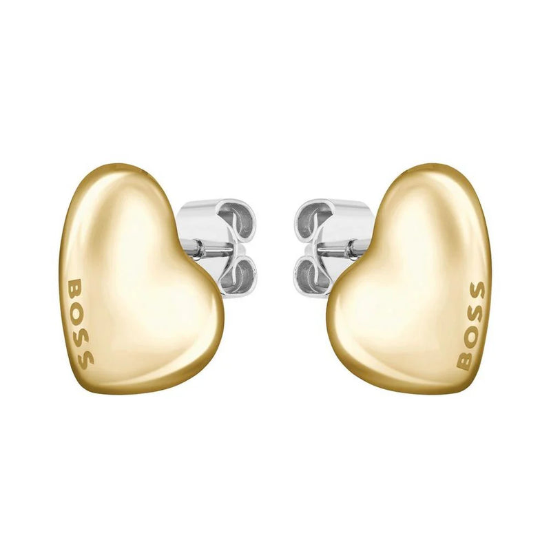 BOSS Stainless Steel Honey Heart Earrings