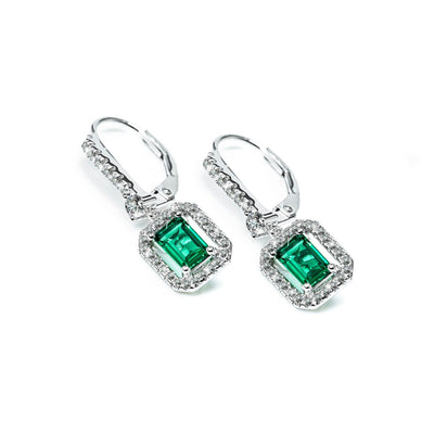 CARAT* London Sterling Silver Emerald Green Earrings