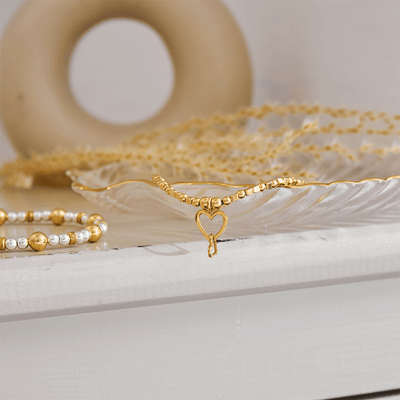 ChloBo Gold Plated Interlocking Love Heart Bracelet