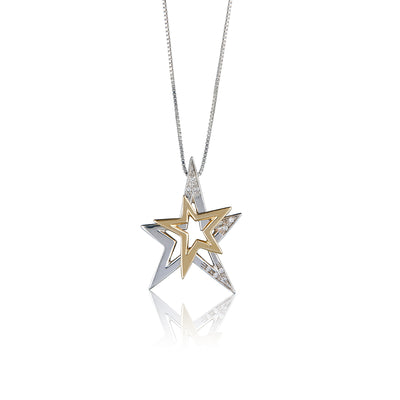 Gold & Diamond Starburst Pendant