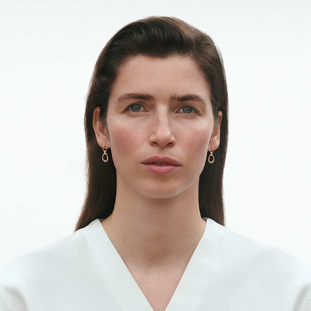 Georg Jensen 18K Yellow Gold Offspring Drop Earrings