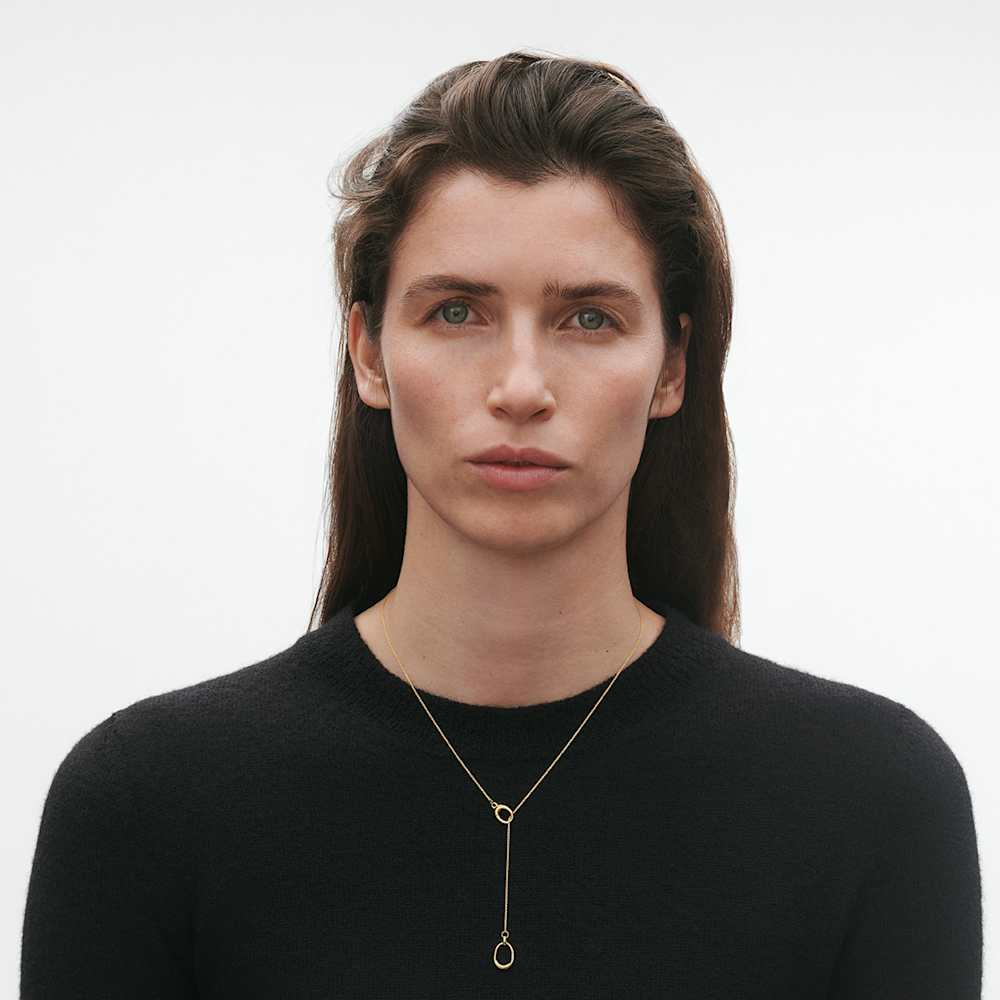 Georg Jensen 18K Yellow Gold Offspring Lariat Necklace