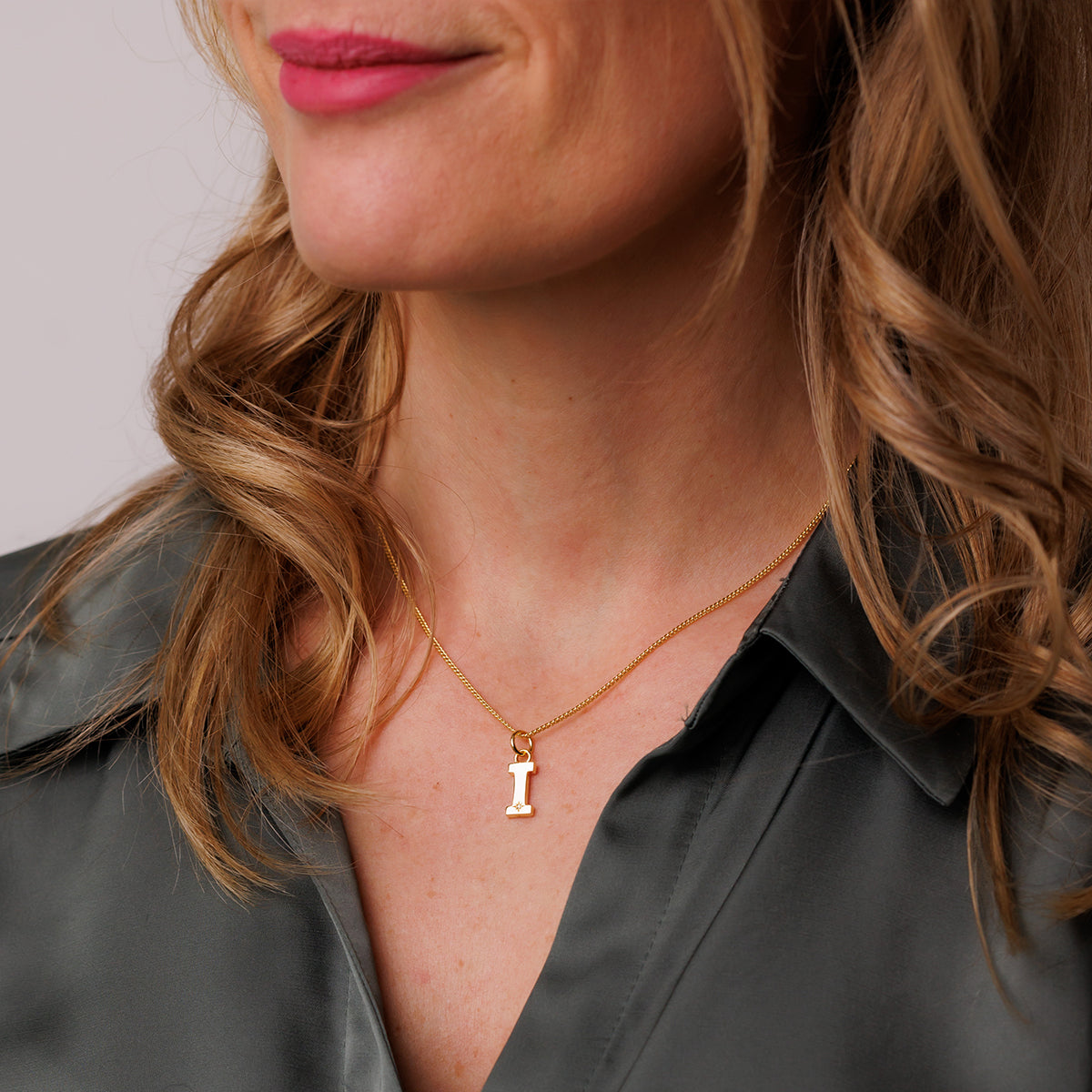 Steff Yellow Gold Vermeil & Diamond Initial Pendants