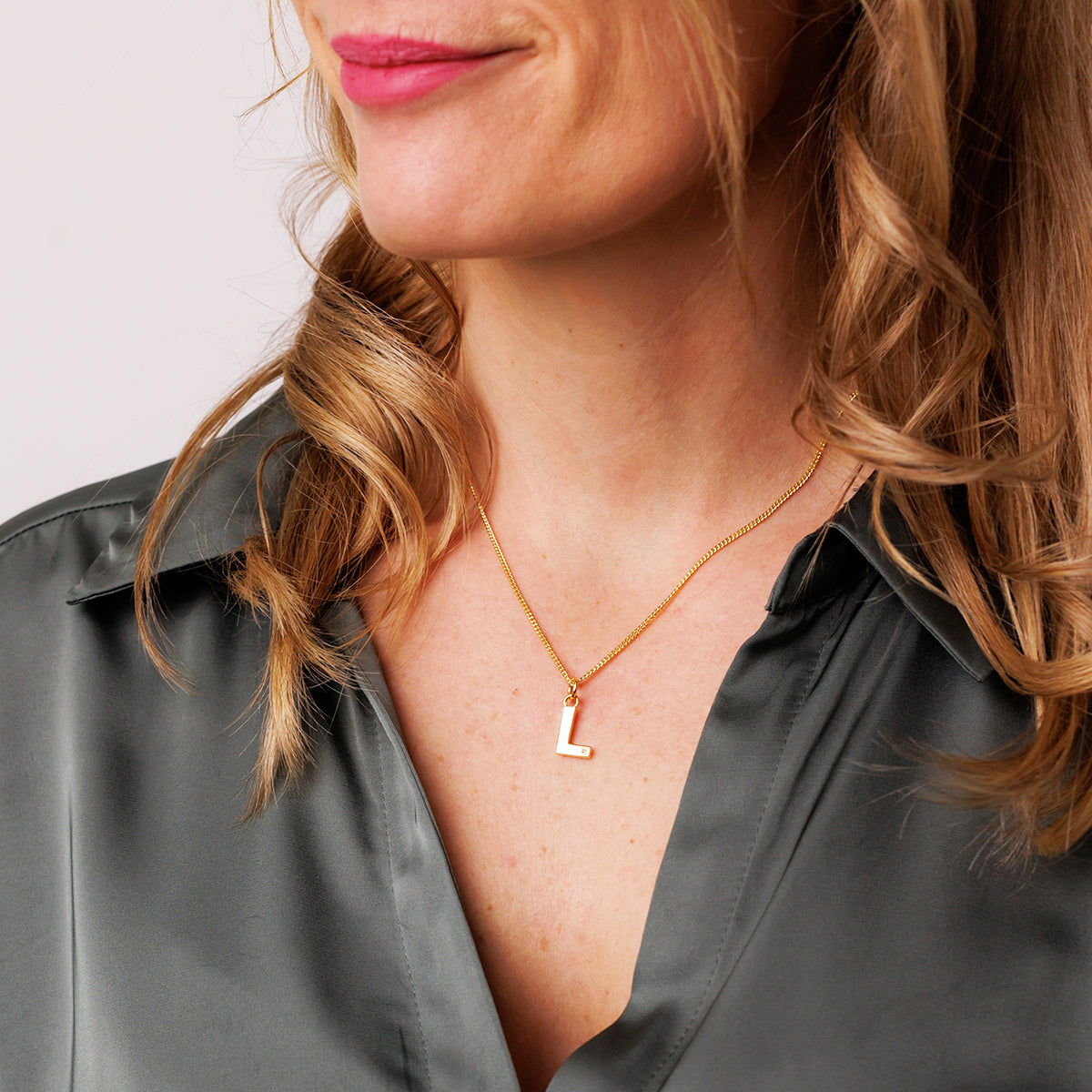 Steff Yellow Gold Vermeil & Diamond Initial Pendants