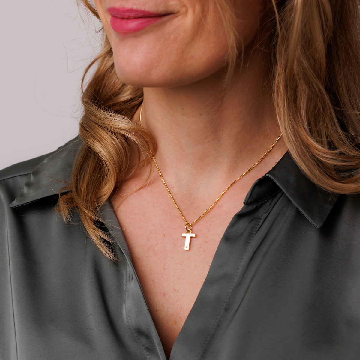 Steff Yellow Gold Vermeil & Diamond Initial Pendants