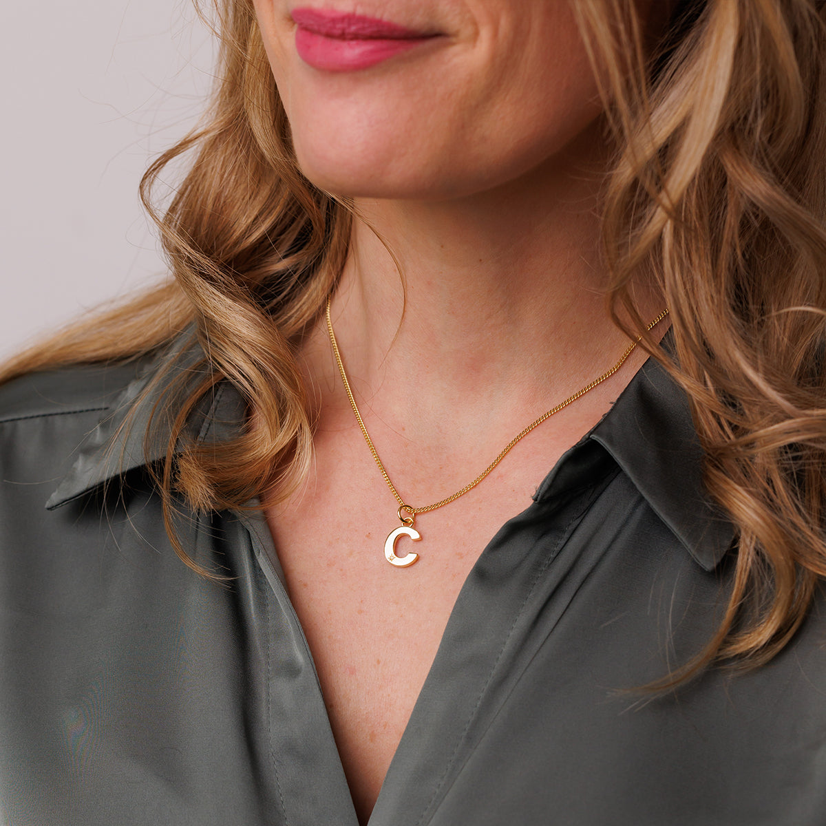 Steff Yellow Gold Vermeil & Diamond Initial Pendants