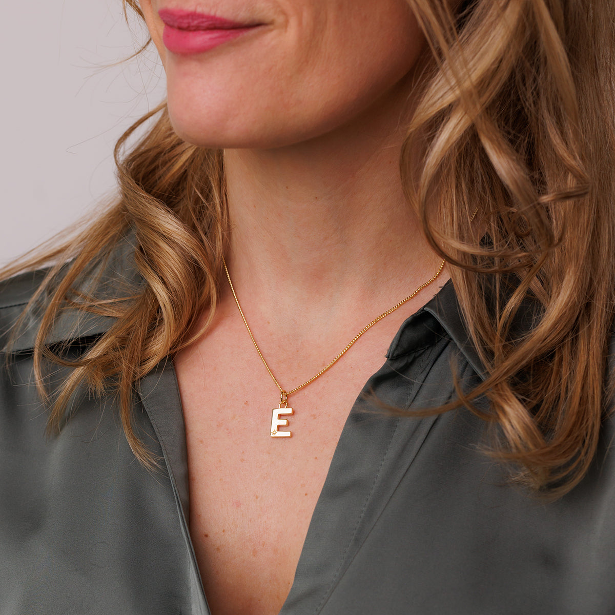 Steff Yellow Gold Vermeil & Diamond Initial Pendants