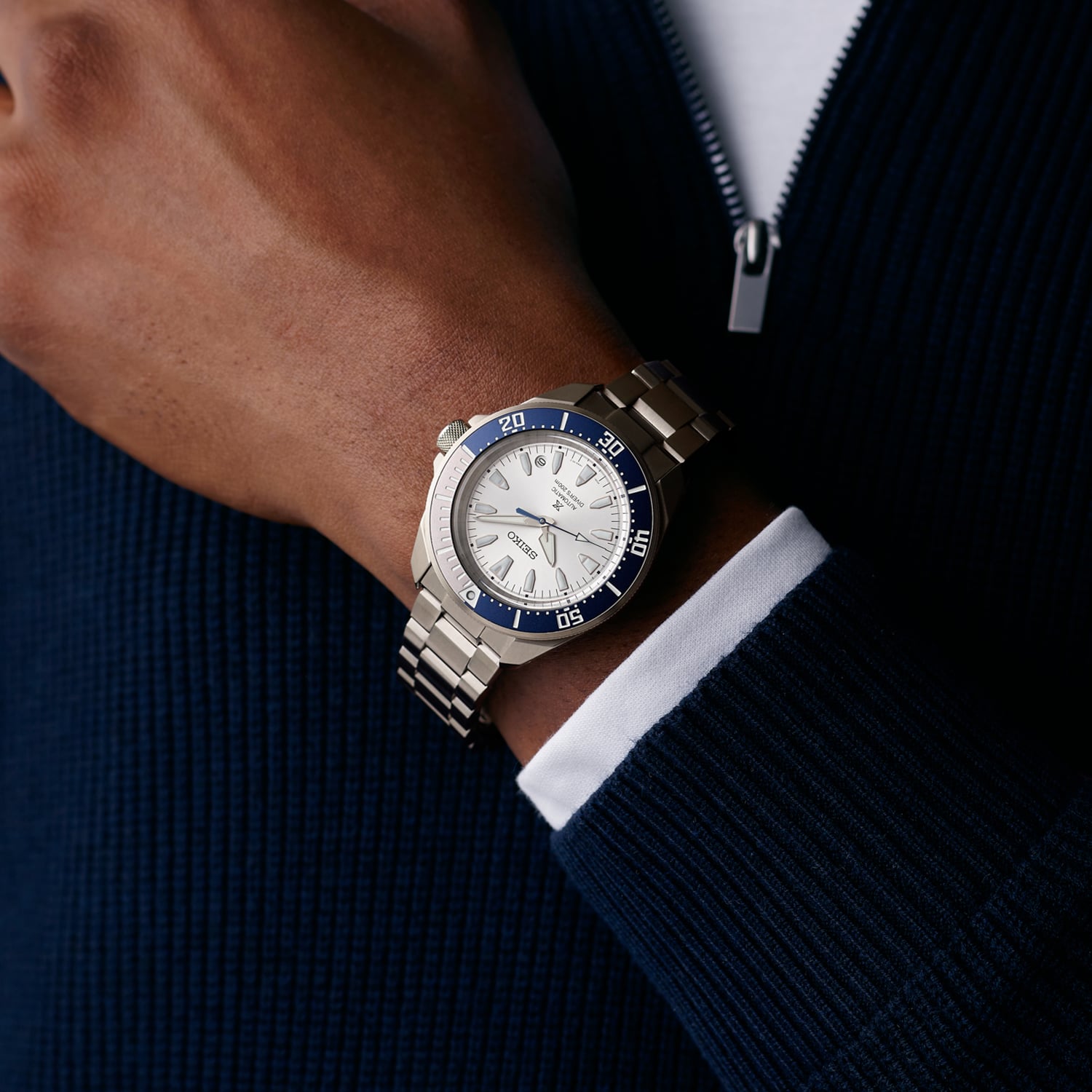 Seiko Men’s 145th Anniversary Prospex Diver’s Watch “Samurai” Mechanical Limited Edition in Silvertone