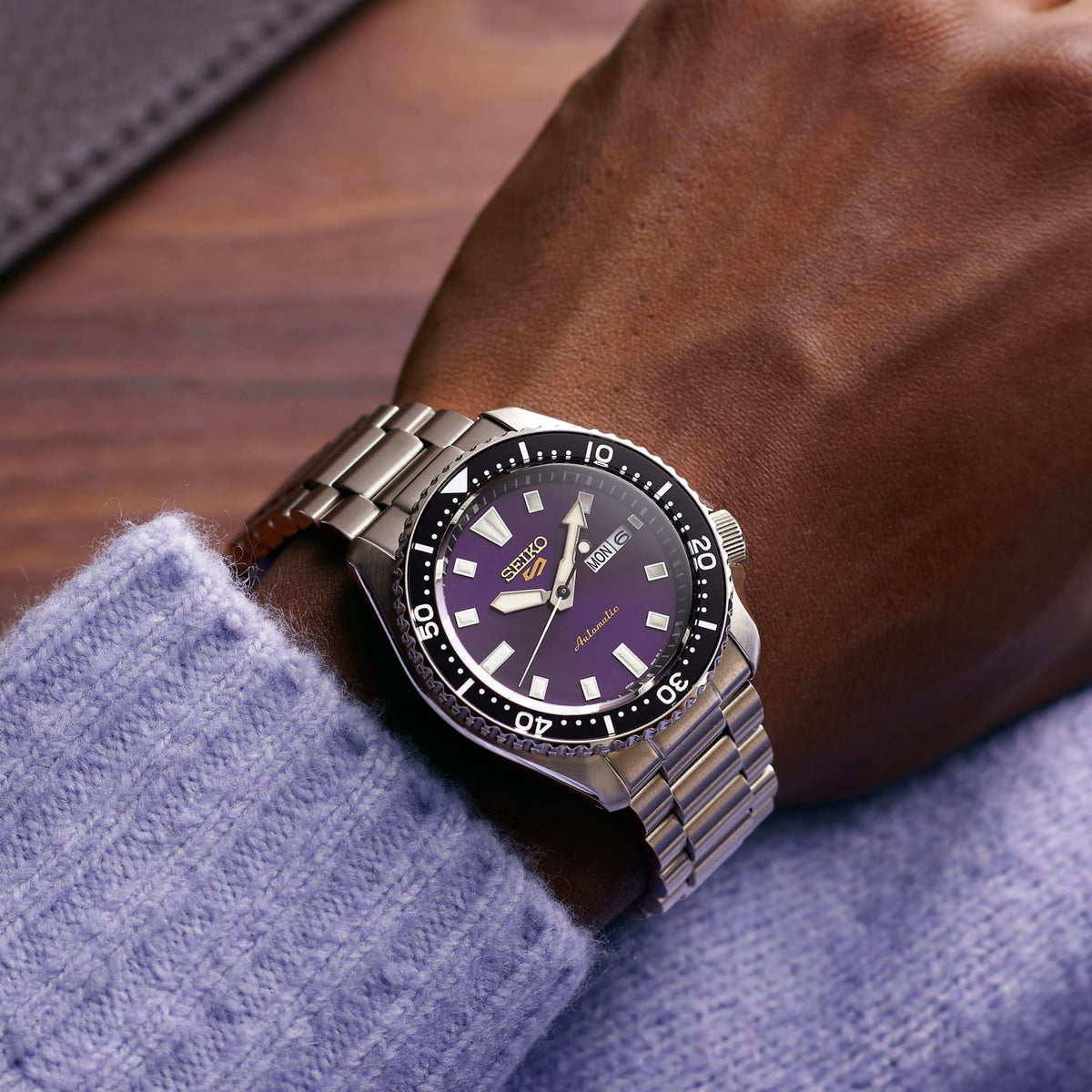 Seiko 145th Anniversary 5 Sports SKX Limited Edition Watch in Edo Purple