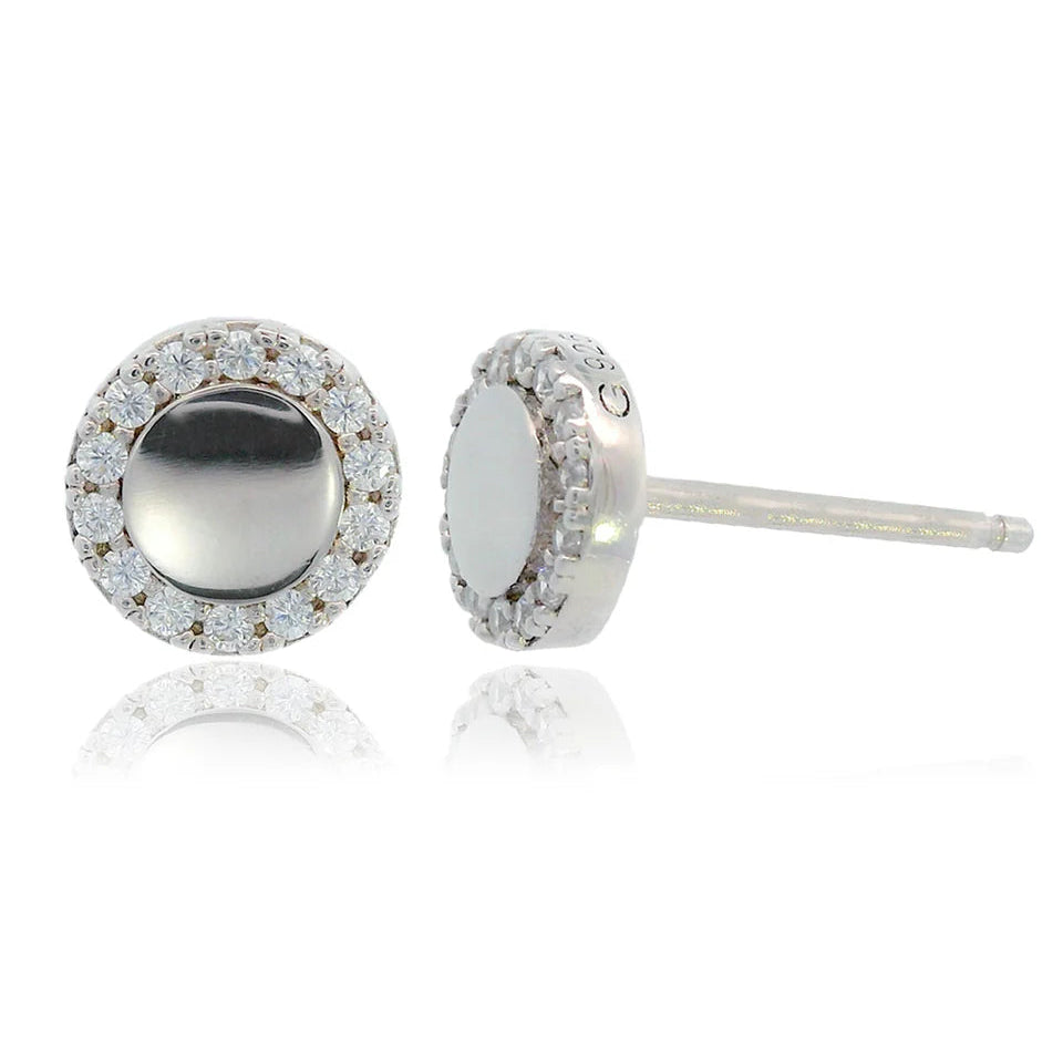 Georgini Chic Noel High Shine Sterling Silver & CZ Stud Earrings