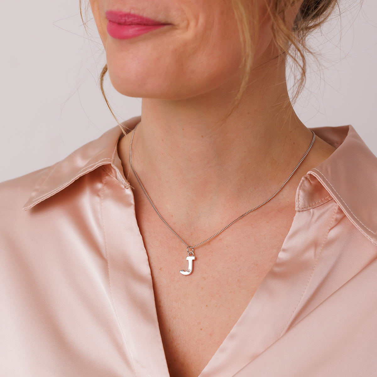 Steff Silver & Diamond Initial Pendants