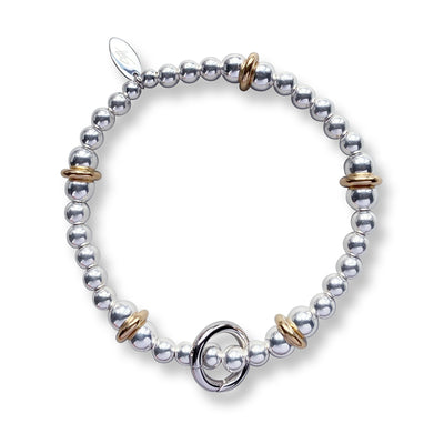 Steff Silver & Rolled Gold Cosmic Charm Bracelet with Interchangeable Charm Link