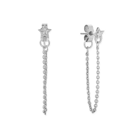 ChloBo Sterling Silver Radiant Essence Chain Stud Earrings