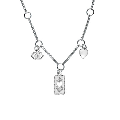 Steff Silver Celestial Love Charms Necklace