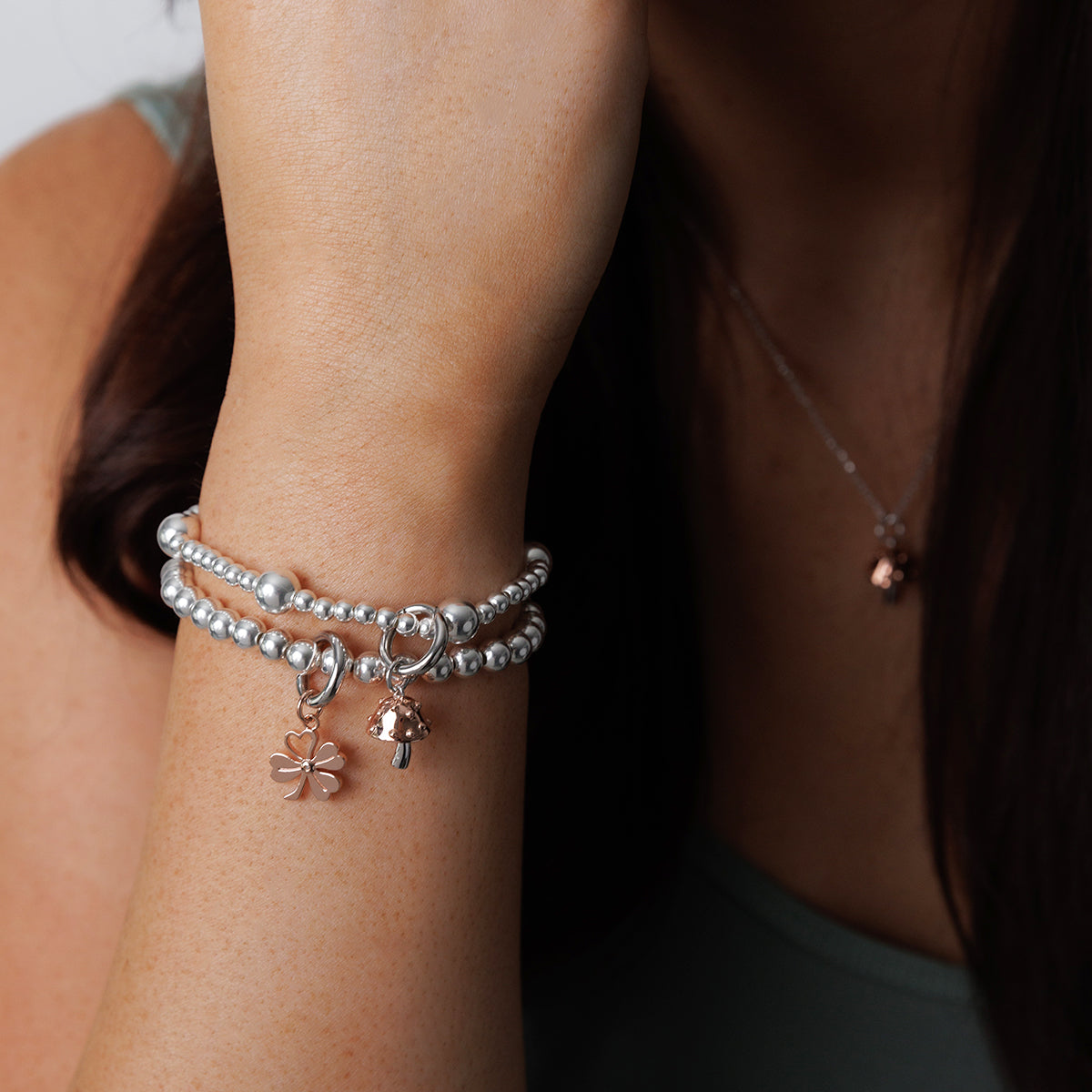 Steff Wildwood Silver & Rose Gold Vermeil Magical Mushroom Charm