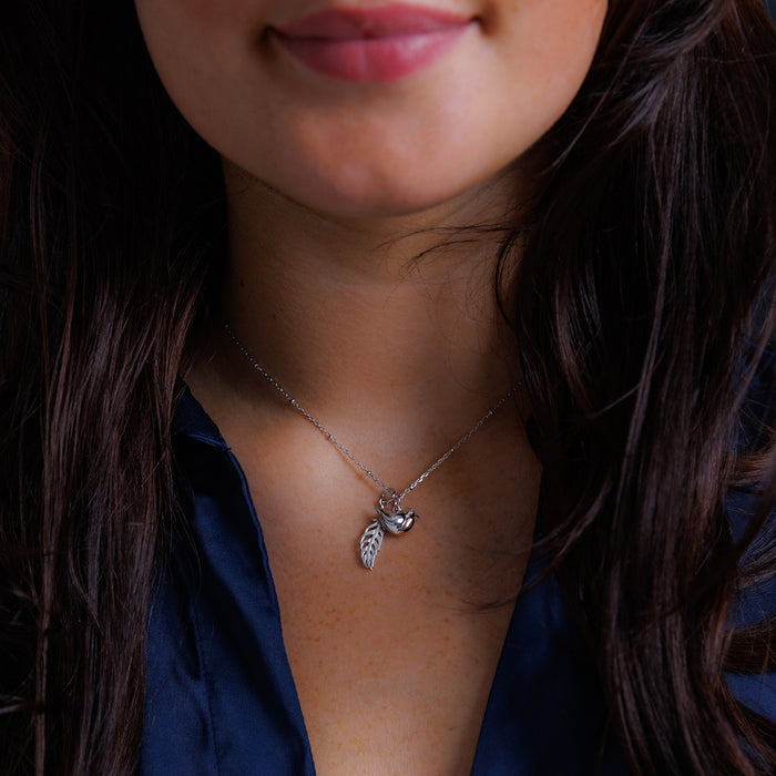 Silver Robin & Feather Pendants with chain