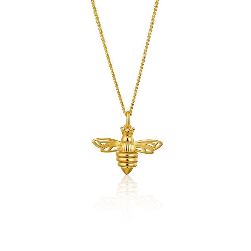 Steff Wildwood Yellow Gold Vermeil Small Worry Bee Pendant