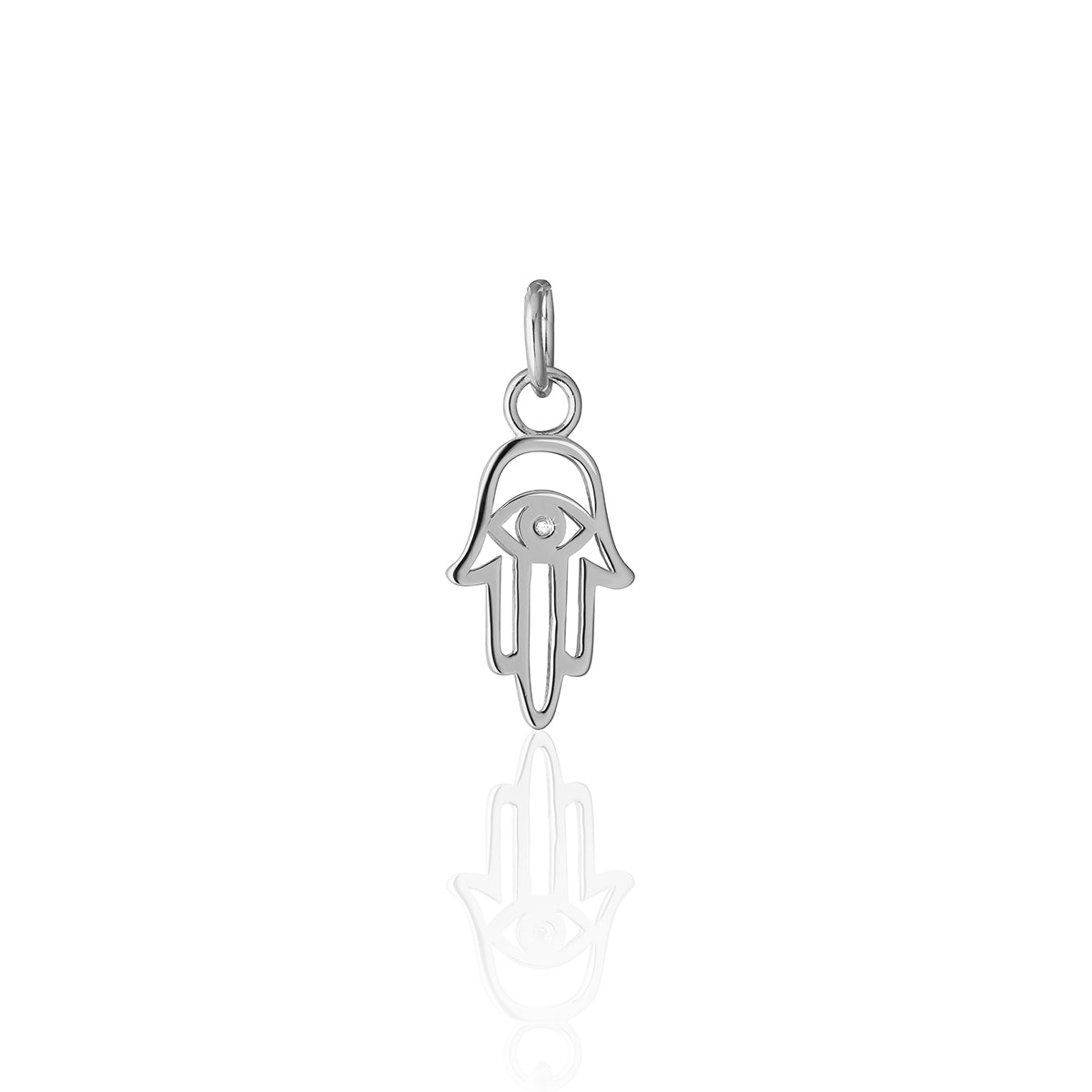 Steff Silver & Diamond Hand Of Hamsa Charm