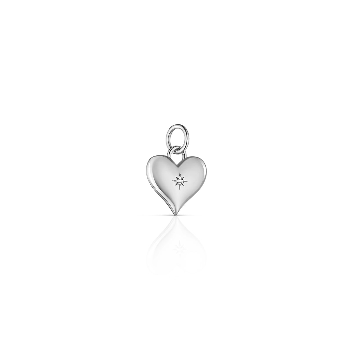 Steff Silver & Diamond Heart Charm