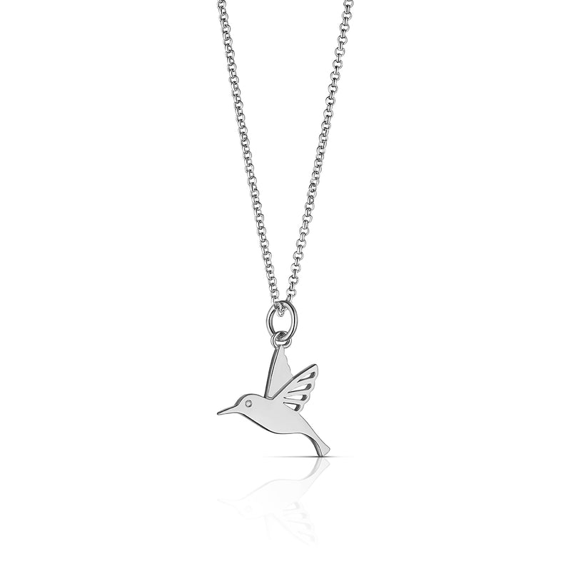 Steff Silver & Diamond Hummingbird Pendant