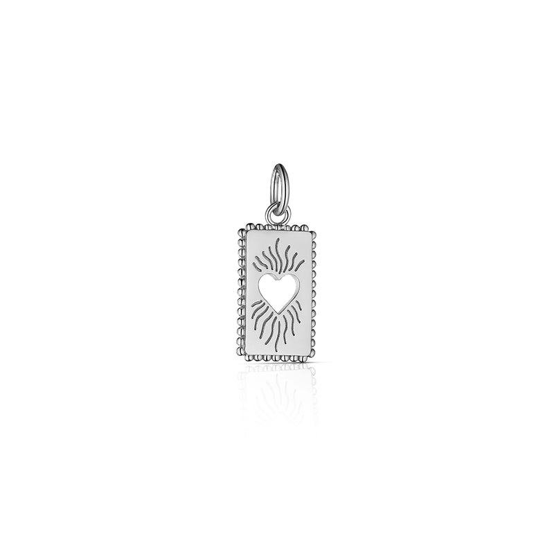 Steff Sterling Silver Burning Love Tag Charm
