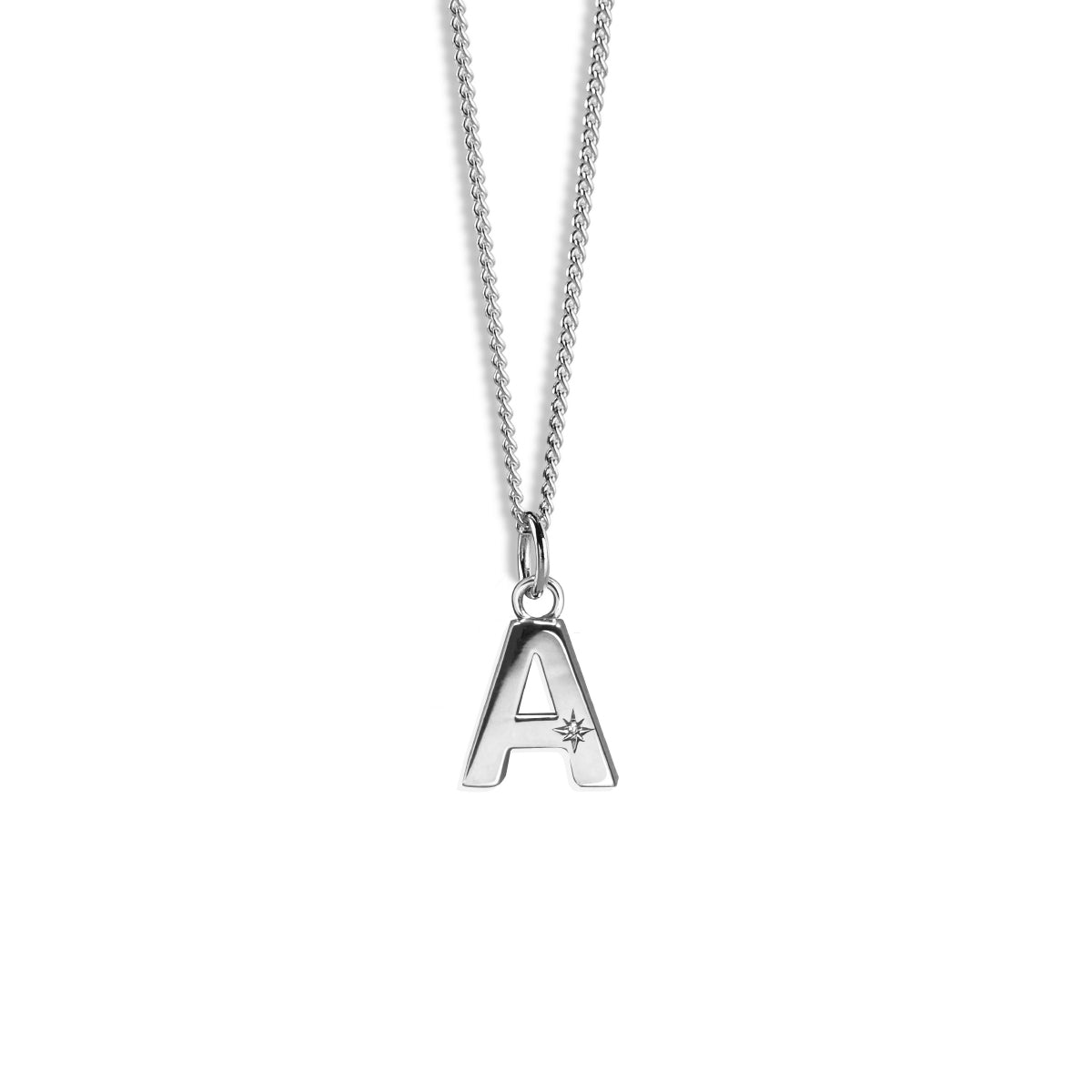 Steff Silver & Diamond Initial Pendants