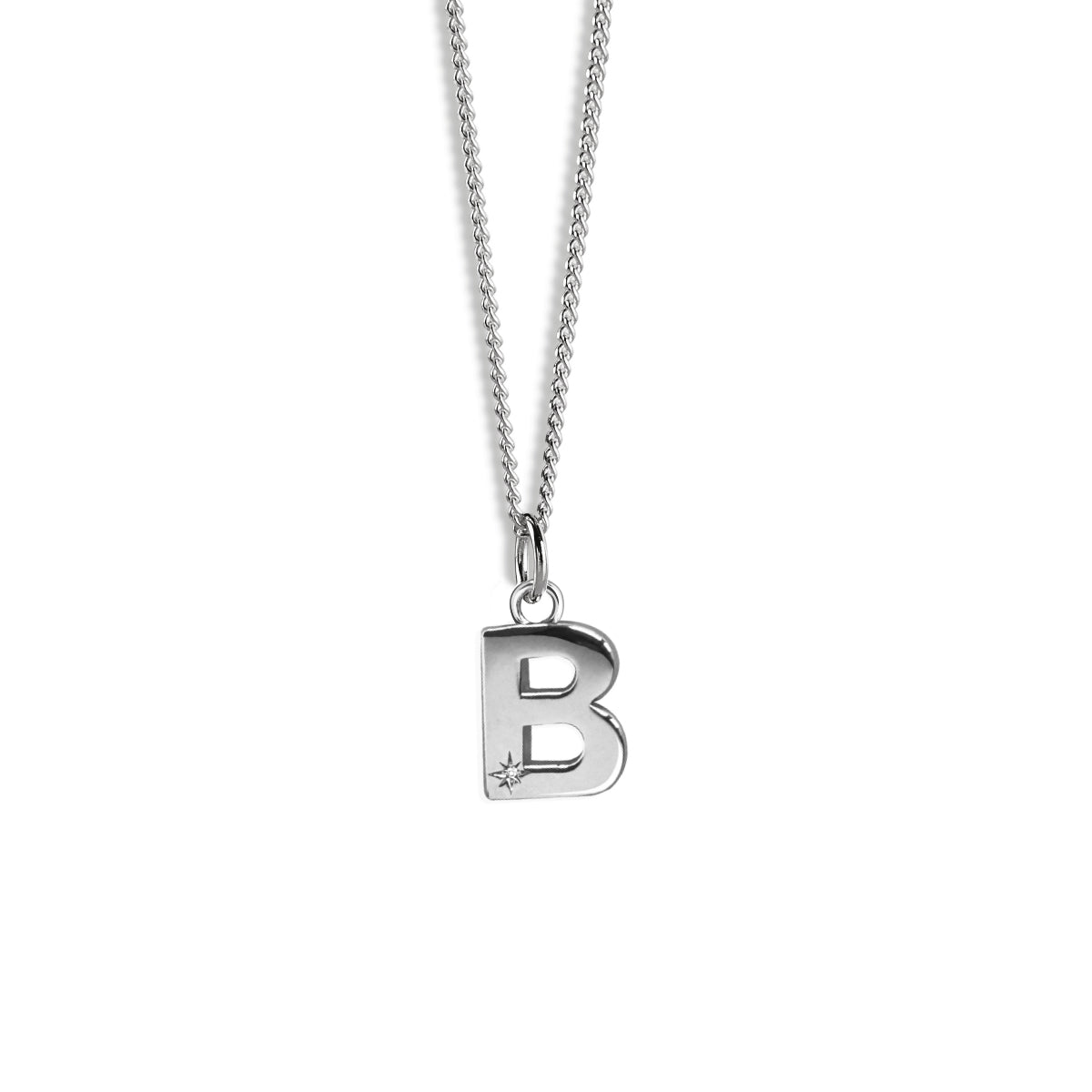 Steff Silver & Diamond Initial Pendants
